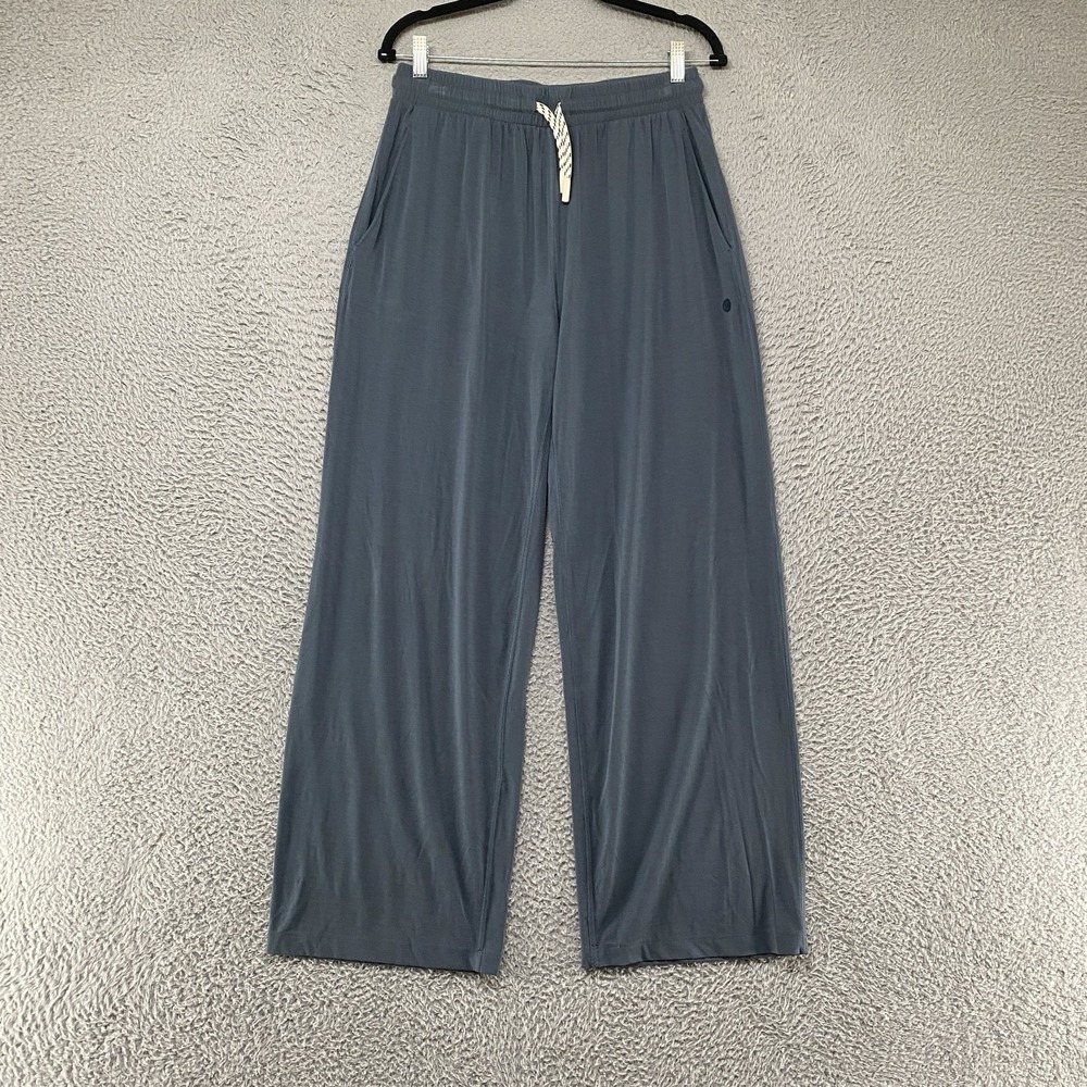 Cozy Earth Studio Pants Womens Medium Blue Modal Jersey Wide Leg Lounge Soft
